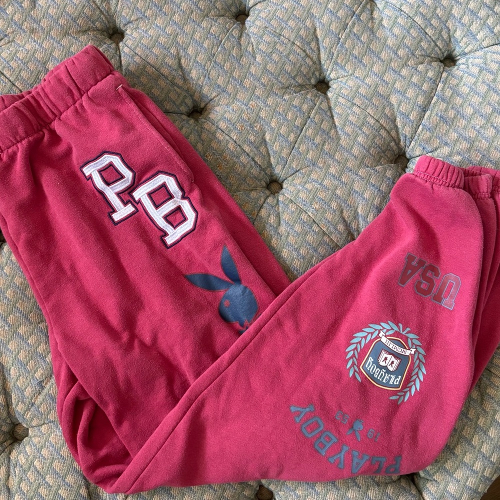 PLAYBOY Maroon Joggers
